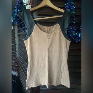 Express faux leather knit sleeveless tank top